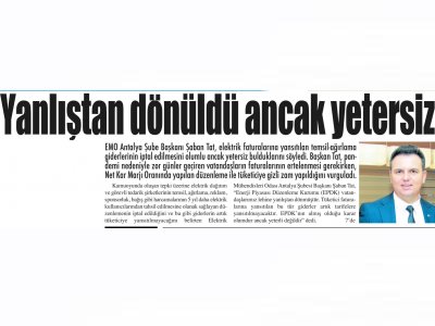 YANLIŞTAN DÖNÜLDÜ ANCAK YETERSİZ (ANTALYA SON HABER-21.12.2020)