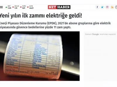 YENİ YILIN İLK ZAMMI ELEKTRİĞE GELDİ! (NETHABER.COM)