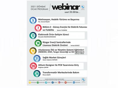 TRANSFORMATÖR MERKEZLERİNDE BAKIM WEBİNARI DÜZENLENECEK.