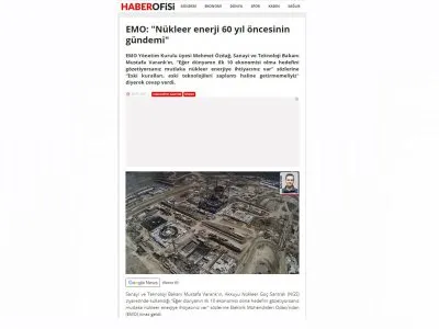 EMO: `NÜKLEER ENERJİ 60 YIL ÖNCESİNİN GÜNDEMİ` (HABEROFİSİ.COM.TR)