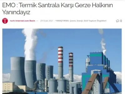 EMO : TERMİK SANTRALA KARŞI GERZE HALKININ YANINDAYIZ (TURK-İNTERNET.COM)