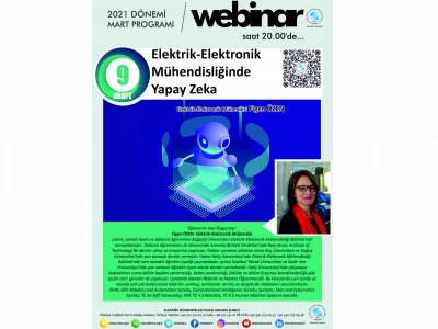ELEKTRİK-ELEKTRONİK MÜHENDİSLİĞİNDE YAPAY ZEKÂ BAŞLIKLI WEBINAR DÜZENLENECEK