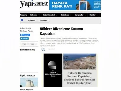 NÜKLEER DÜZENLEME KURUMU KAPATILSIN (YAPİ.COM.TR)