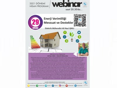 ENERJİ VERİMLİLİĞİ, MEVZUAT VE DESTEKLER BAŞLIKLI WEBINAR DÜZENLENECEK