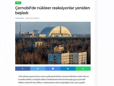 ÇERNOBİL`DE NÜKLEER REAKSİYONLAR YENİDEN BAŞLADI (ETHA18.COM)