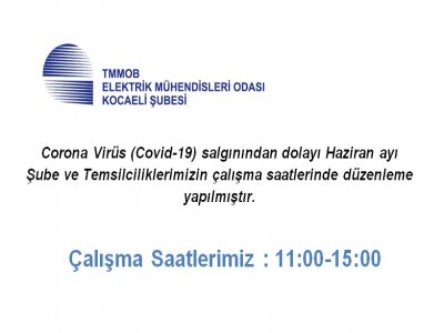 ÇALIŞMA SAATLERİ DEĞİŞİKLİĞİ