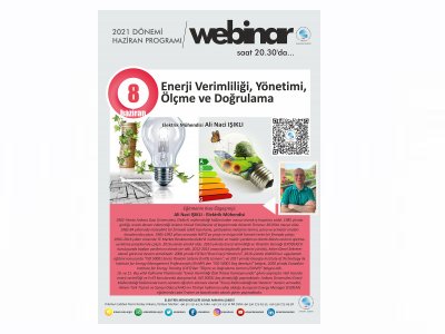 ENERJİ VERİMLİLİĞİ YÖNETİMİ, ÖLÇME VE DOĞRULAMA BAŞLIKLI WEBINAR DÜZENLENECEK