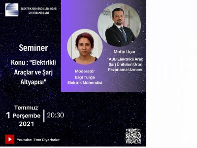 `ELEKTRİKLİ ARAÇLAR VE ŞARJ ALTYAPISI`KONULU BİLGİLENDİRME SEMİNERİ DÜZENLENECEKTİR