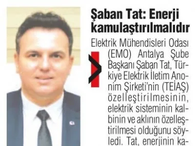 ŞABAN TAT: ENERJİ KAMULAŞTIRILMALIDIR (ANTALYA YÜZYÜZE-06.07.2021)