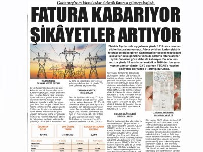 FATURA KABARIYOR ŞİKAYETLER ARTIYOR (GAZİANTEP PUSULA)