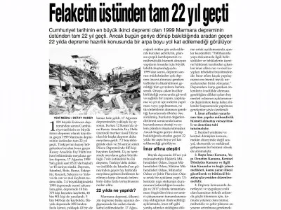 FELAKETİN ÜSTÜNDEN TAM 22 YIL GEÇTİ (YENİ MESAJ)