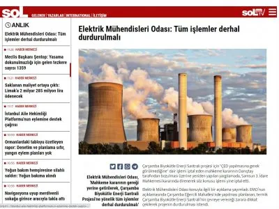 ELEKTRİK MÜHENDİSLERİ ODASI: TÜM İŞLEMLER DERHAL DURDURULMALI (HABER.SOL.ORG.TR)
