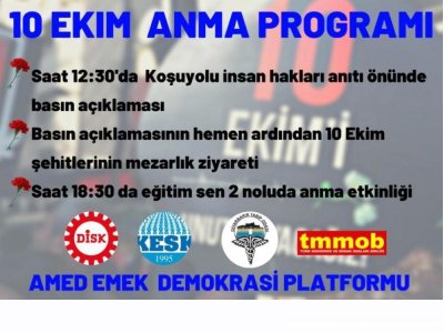 10 EKİM ANMA PROGRAMI..