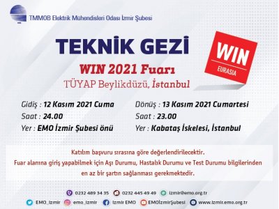 WIN EURASIAYA TEKNİK GEZİ DÜZENLENİYOR // <B>ONLİNE KAYIT</B>