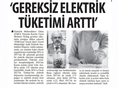 `GEREKSİZ ELEKTRİK TÜKETİMİ ARTTI` (KARAR)