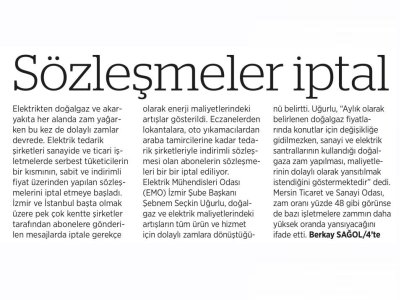 İNDİRİMLİ ELEKTRİK TARİFELERİNDE İPTAL (BİRGÜN)