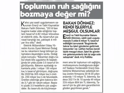 TOPLUMUN RUH SAĞLIĞINI BOZMAYA DEĞER Mİ? (CUMHURİYET)