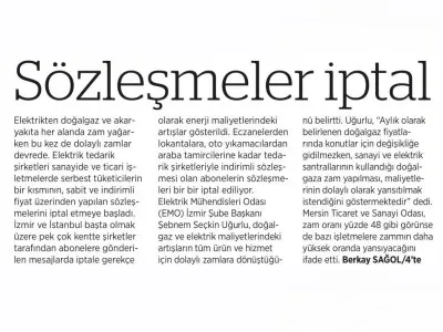 İNDİRİMLİ ELEKTRİK TARİFELERİNDE İPTAL (BİRGÜN)