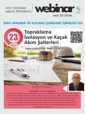 TOPRAKLAMA İZOLASYON VE KAÇAK AKIM ŞALTERLERİ KONULU WEBİNAR DÜZENLENECEK