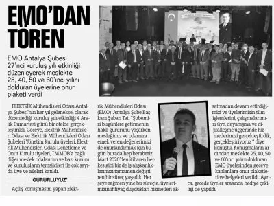 EMO`DAN TÖREN (ANTALYA EKSPRES - 08.12.2021)