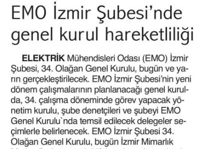 EMO İZMİR ŞUBESİNDE GENEL KURUL HAREKETLİLİĞİ (9 EYLÜL)