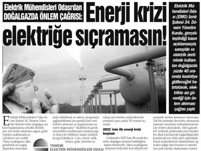 EMO: ENERJİ KRİZİ ELEKTRİĞE SIÇRAMASIN! (HABER EKSPRES)