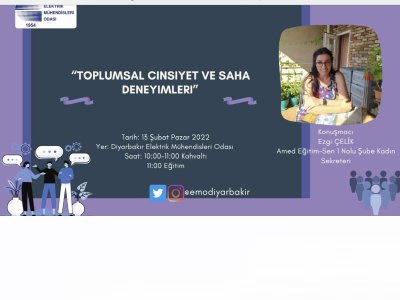 TOPLUMSAL CİNSİYET VE SAHA DENEYİMLERİ KONULU EĞİTİM SEMİNERİ DÜZENLENDİ