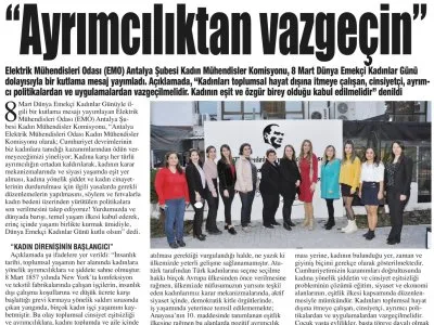 AYRIMCILIKTAN VAZGEÇİN (AKDENİZ GERÇEK-08.03.2022)