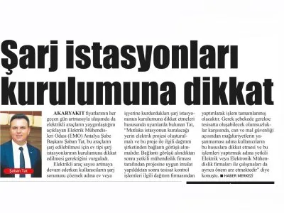 ŞARJ İSTASYONLARI KURULUMUNA DİKKAT (LİDER GAZETE-17.03.2022)