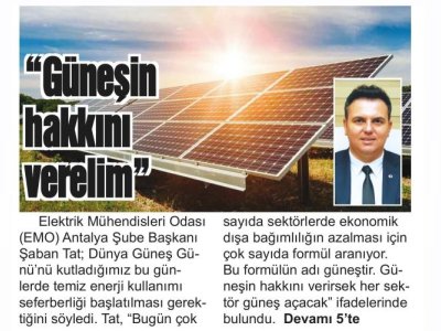 ``GÜNEŞİN HAKKINI VERELİM`` (AKDENİZ`DE YENİ YÜZYIL - 22.06.2022)