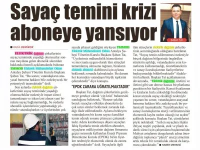 SAYAÇ TEMİNİ KRİZİ ABONEYE YANSIYOR (LİDER GAZETE - 16.08.2022)