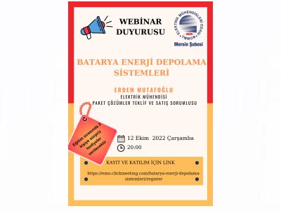 BATARYA ENERJİ DEPOLAMA SİSTEMLERİ WEBİNARI
