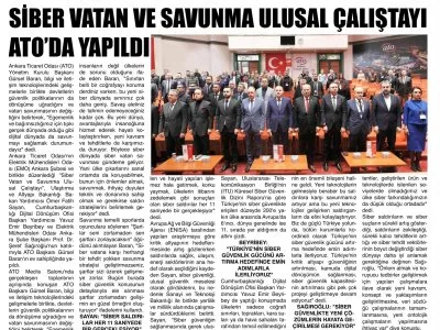 SİBER VATAN VE SAVUNMA ULUSAL ÇALIŞTAYI ATO DA YAPILDI (POLATLININ SESİ İSTİKLAL GAZETESİ, 2.11.2022)