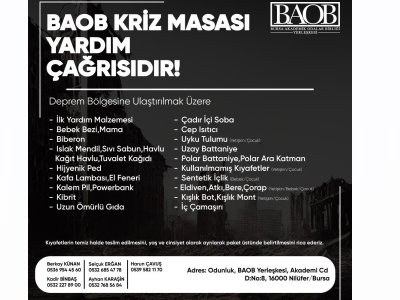 KAHRAMANMARAŞ DEPREMİ İÇİN KRİZ MASASI OLUŞTURULDU