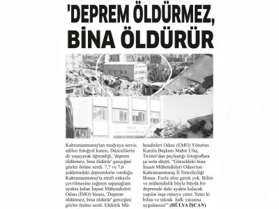 `DEPREM ÖLDÜRMEZ, BİNA ÖLDÜRÜR` (DÜZCE`NİN SESİ)