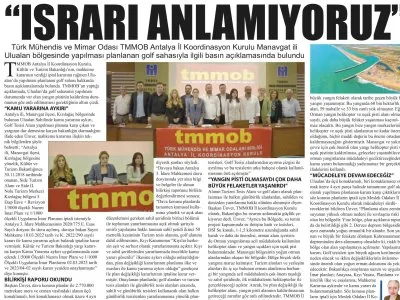 TMMOB: ISRARI ANLAMIYORUZ (ANTALYA GÜNDEM - 04.05.2023)