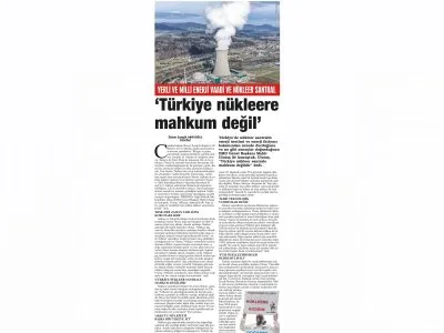 `TÜRKİYE NÜKLEERE MAHKUM DEĞİL` (GÜNLÜK EVRENSEL)