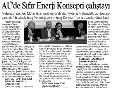 AÜ`DE SIFIR ENERJİ KONSEPTİ ÇALIŞTAYI (AKDENİZ`DE YENİ YÜZYIL-31.10.2023)