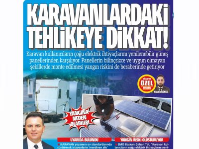 KARAVANLARDAKİ TEHLİKEYE DİKKAT (ANTALYA EKSPRES-06.11.2023)