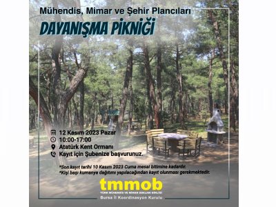 MÜHENDİS, MİMAR VE ŞEHİR PLANCILARI DAYANIŞMA PİKNİĞİ