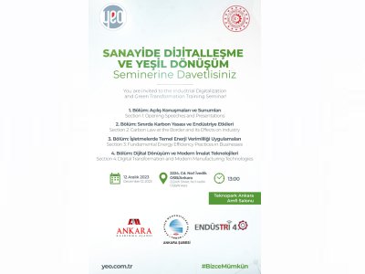 SANAYİDE DİJİTALLEŞME VE YEŞİL DÖNÜŞÜM SEMİNERİ DÜZENLENECEK