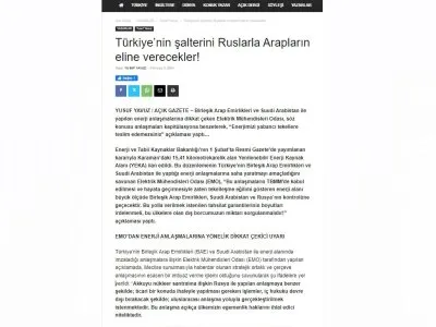 TÜRKİYENİN ŞALTERİNİ RUSLARLA ARAPLARIN ELİNE VERECEKLER! (ACİKGAZETE.COM)