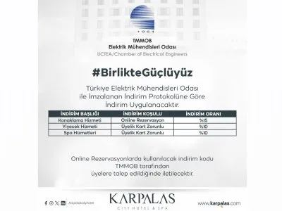 EMO BOLU TEMSİLCİLİĞİ İLE KARPALAS CITY HOTEL & SPA ARASINDA İNDİRİM PROTOKOLÜ İMZALANDI