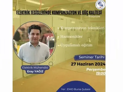 TEKNİK SEMİNER:
ELEKTRİK TESİSLERİNDE KOMPANZASYON VE GÜÇ KALİTESİ