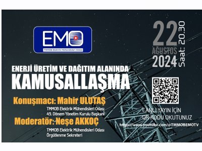 <B>EMO TV:</B> ENERJİ ÜRETİM VE DAĞITIM ALANINDA KAMUSALLAŞMA - <B>VİDEO HABER </B>