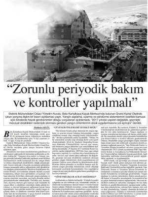 ZORUNLU PERİYODİK BAKIM VE KONTROLLER YAPILMALI (BAŞKENT GAZETESİ, 23.01.2025)