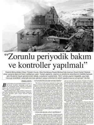 ZORUNLU PERİYODİK BAKIM VE KONTROLLER YAPILMALI (BAŞKENT GAZETESİ, 23.01.2025)