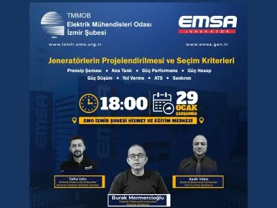 <B>SEMİNER</B>: JENERATÖRLERİN PROJELENDİRİLMESİ VE SEÇİM KRİTERLERİ
