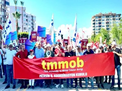 TÜRK MÜHENDİS VE MİMAR ODALARI BİRLİĞİ MERSİN İL KOORDİNASYON KURULU OLARAK 1 MAYIS ALANLARINDAYDİK.