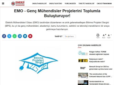 GENÇ MÜHENDİSLER PROJELERİNİ TOPLUMLA BULUŞTURUYOR! (ENERJİEKONOMİSİ.COM, 23.06.2025)